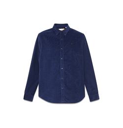 CAMICIA IN VELLUTO A COSTE BLU